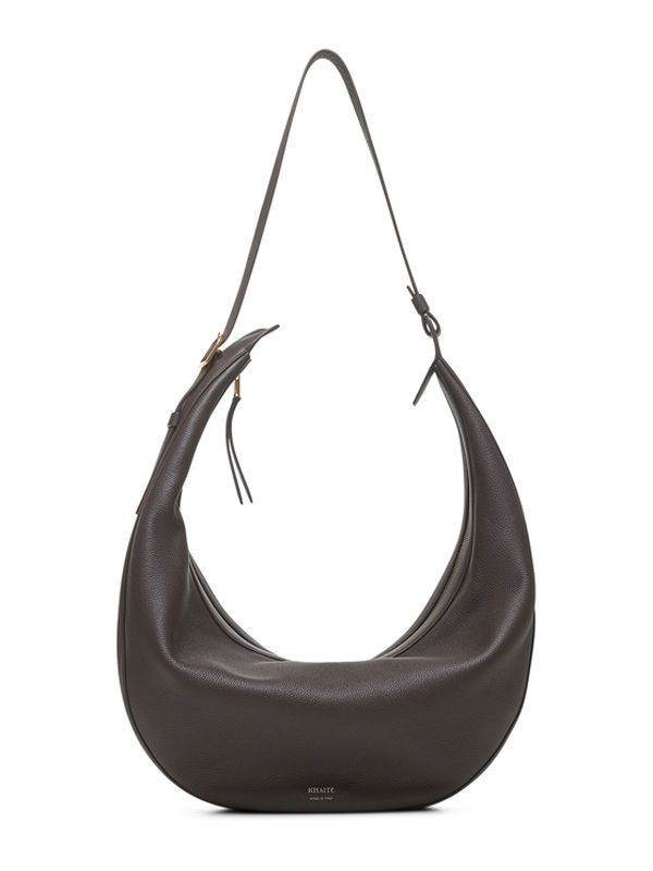 Logo Brown Calfskin Shoulder Bag