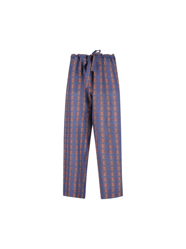 Allover Pattern Linen Pants