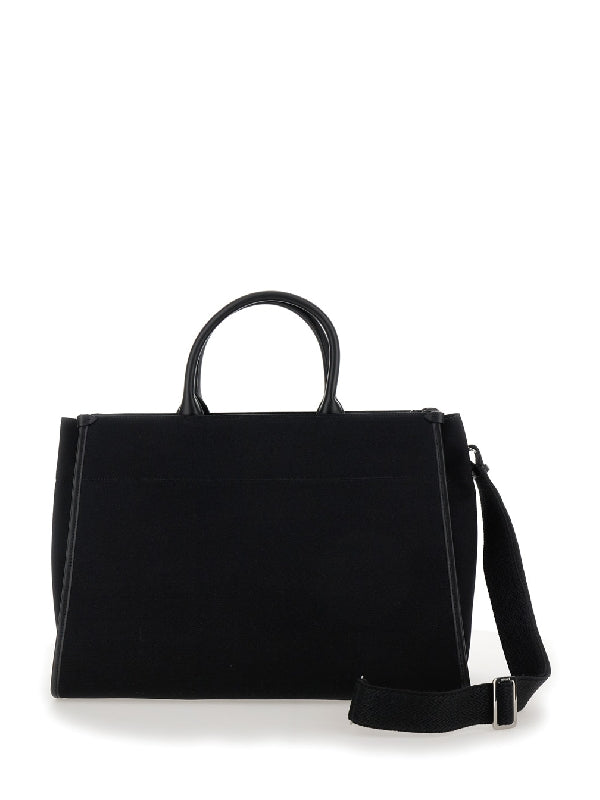 Black Logo Canvas Tote Bag