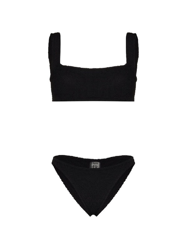 Seersucker Square Neck Bikini Set