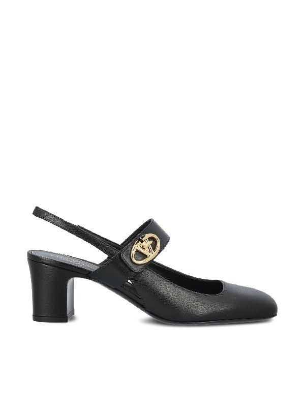 V Logo Slingback Heel