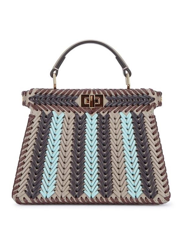 Woven Detail Peekaboo Petit Small Tote Bag