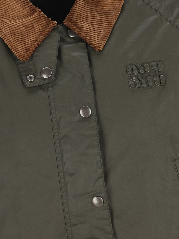 Logo Patch Corduroy Collar Cotton Jacket