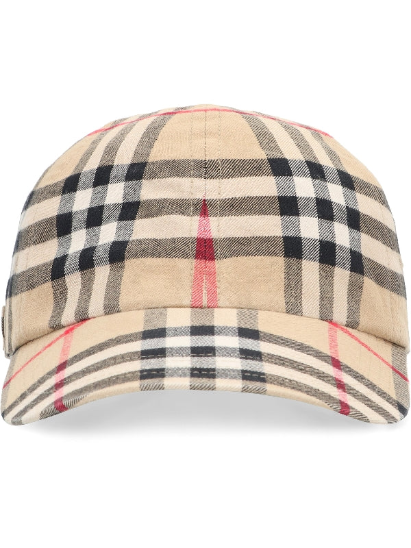 Allover Check Printing Cotton Ball Cap