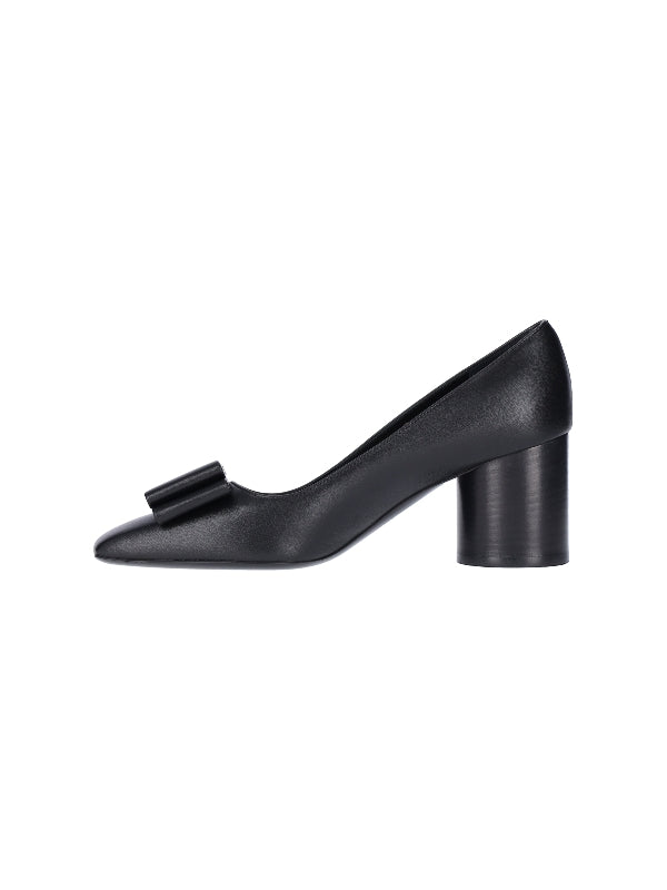 FERRAGAMO - Double Bow Leather Pumps Heels - Jente