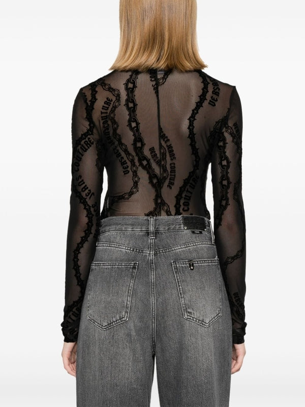 Black Sheer Detail Bodysuit