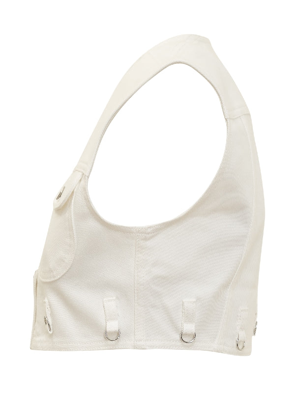 Multiplex Denim Crop Vest