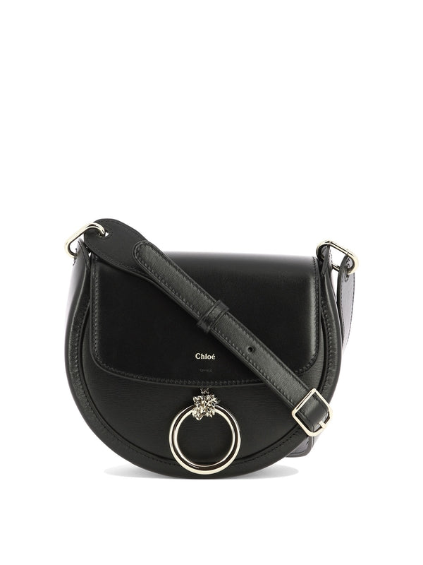 Arlene Metal Detail Leather Shoulder Bag