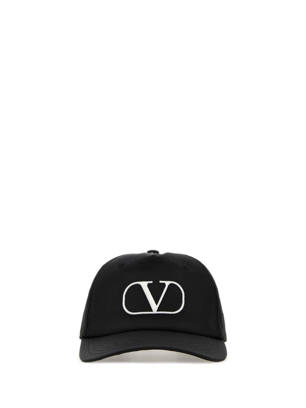 V Logo Embroidered Ball Cap