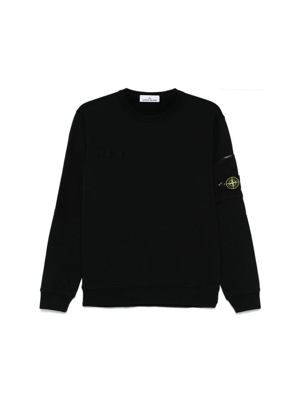 Appliqué Patch Zipper Pocket
  Sweatshirt