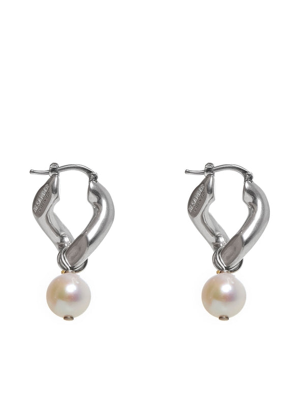 Pearl Drop Hoop Earrings