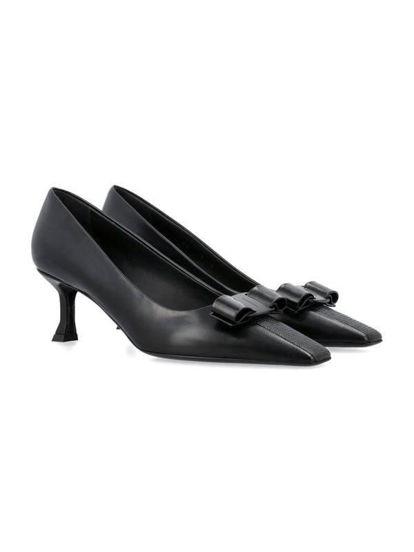 FERRAGAMO - Bala Bow Leather Pumps - Jente