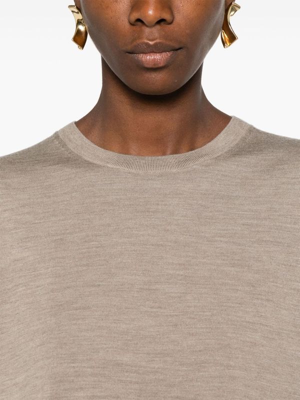 Wool Crop Short Sleeve Knit