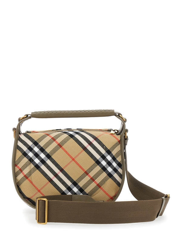 B CLIP Check Pattern Cotton Blend Crossbody Bag