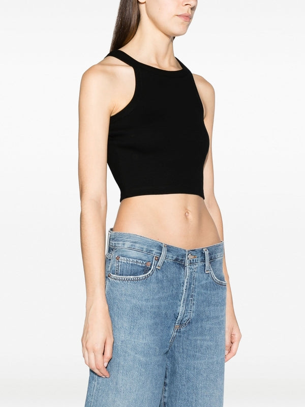 Cotton Blend Racer Tank Top