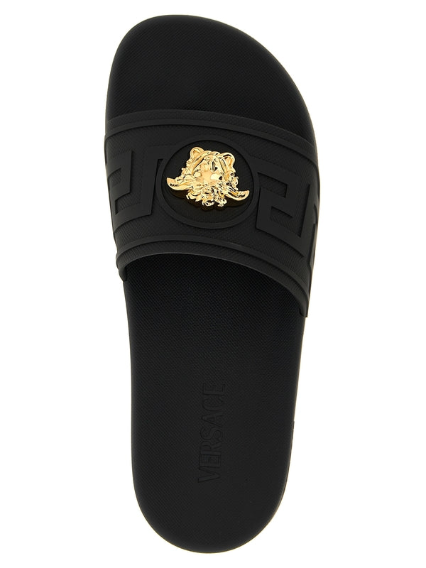 Versace Black Slides