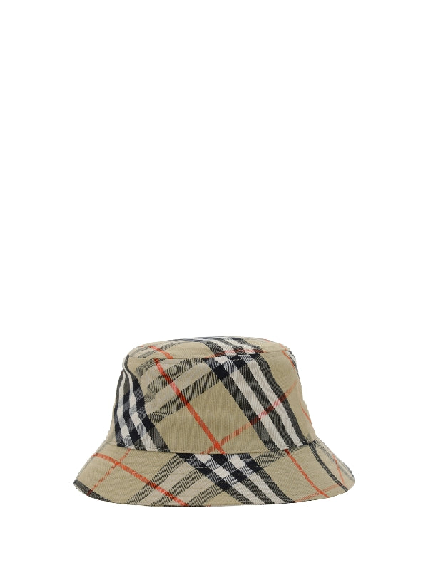 Check Cotton Blend Bucket Hat