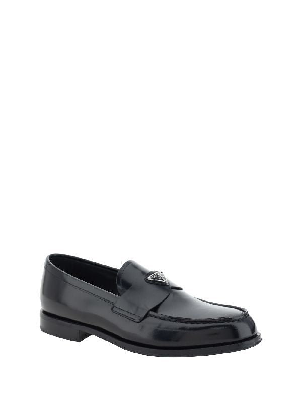 Triangular Logo Calfskin Loafers