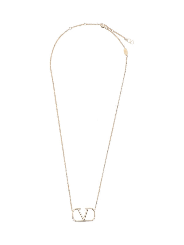 V Logo Chain Necklace