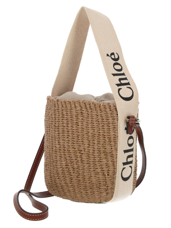 Woody Raffia Small Bucket Bag