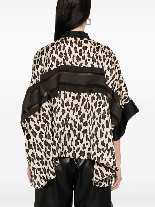 Animal
  Printing Asymmetric Shirt