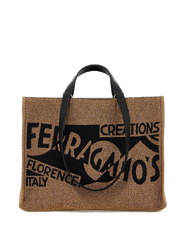 Venna Logo Raffia Tote Bag - Jente