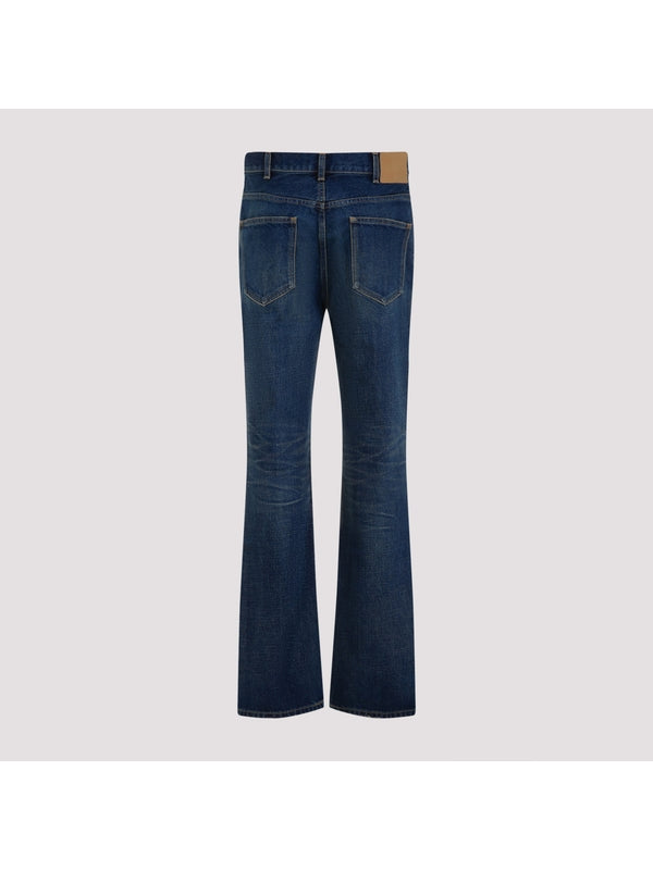 Back Logo Patch Bootcut Denim Pants