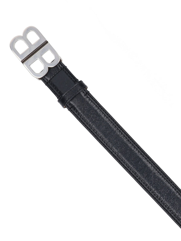 BB Logo Buckle Leather Belt