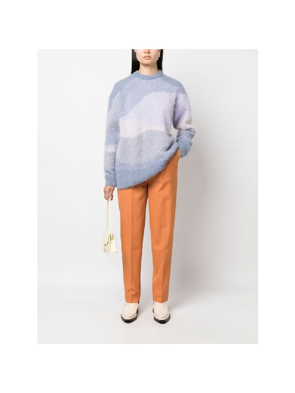 Pleats Detail Straight Pants