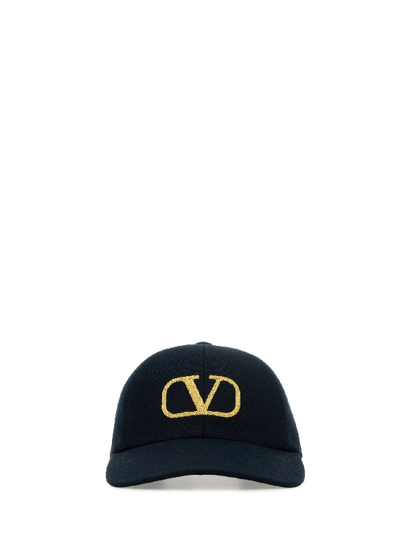 V Logo Cotton Ball Cap