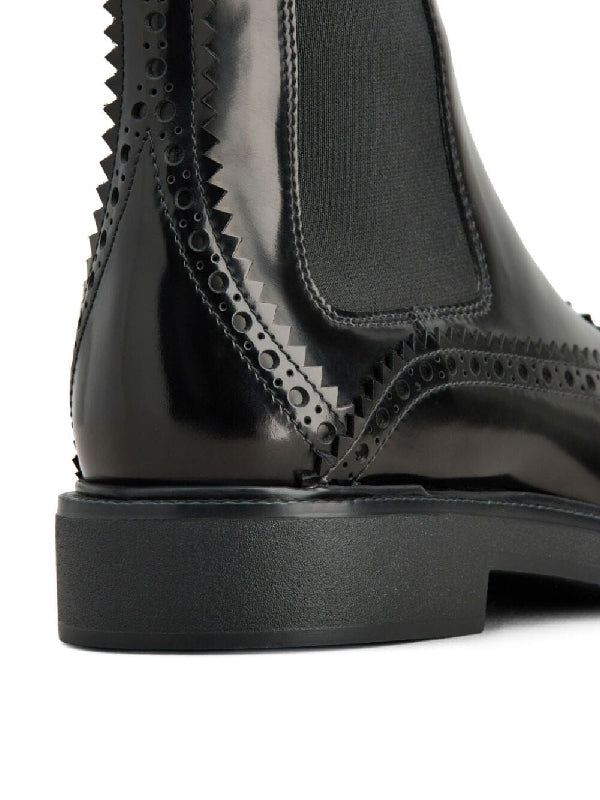 Black Leather Chelsea Boots