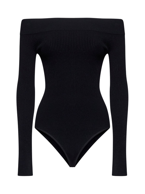 Black Off Shoulder Bodysuit