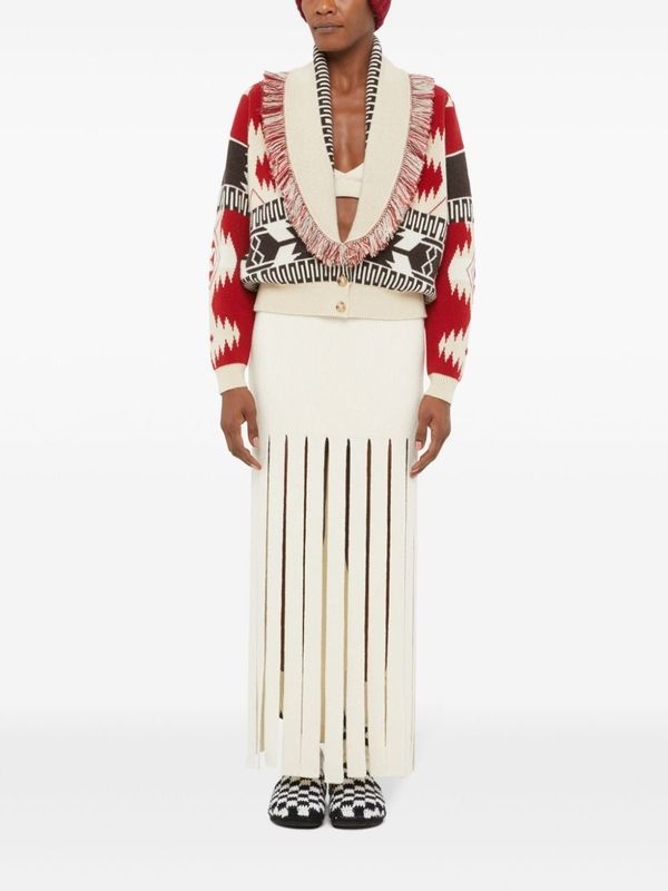 Fringe Wool Cashmere Cardigan