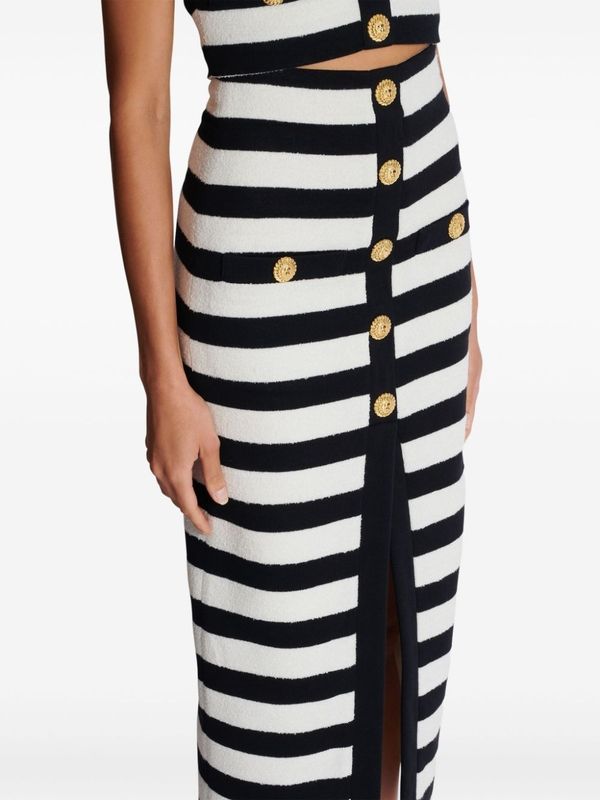 BALMAIN - Stripe Long Skirt - Jente
