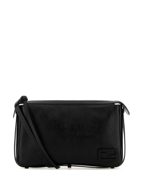 Simply Logo Decor Leather Shoulder Bag