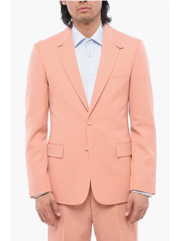 Wool Blazer with Button-down Collar Jackets