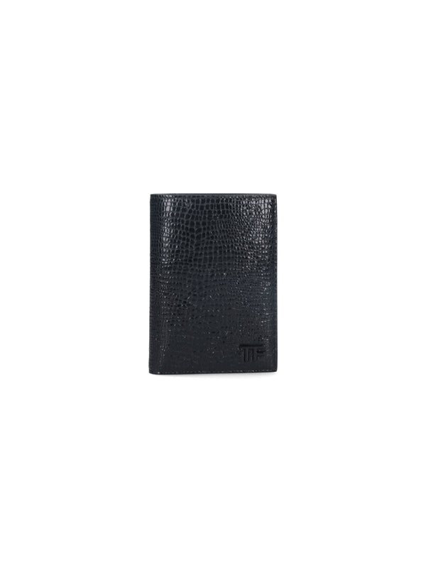 TOM FORD - Tf Logo Leather Passport Wallet - Jente