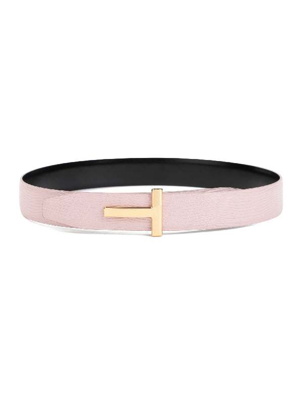 T Buckle Leather Belt