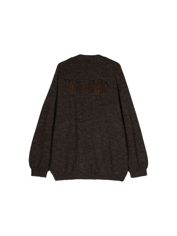 Logo Jacquard V-Neck Cardigan