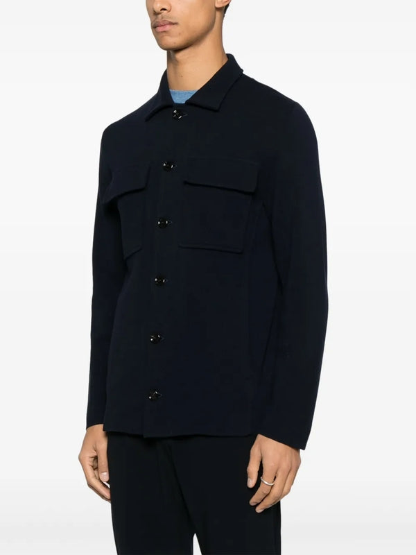 Chest Double Pocket Cotton Shirt Jacket