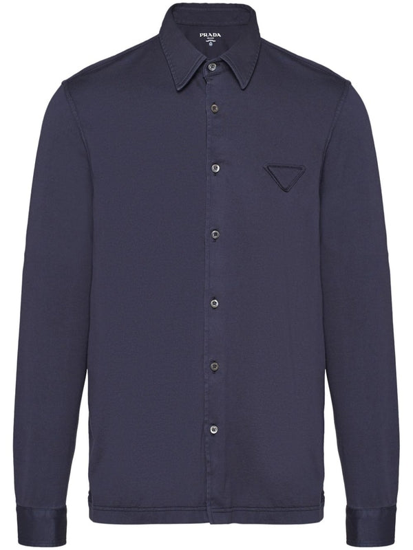 Triangular Logo Button-Up Shirt