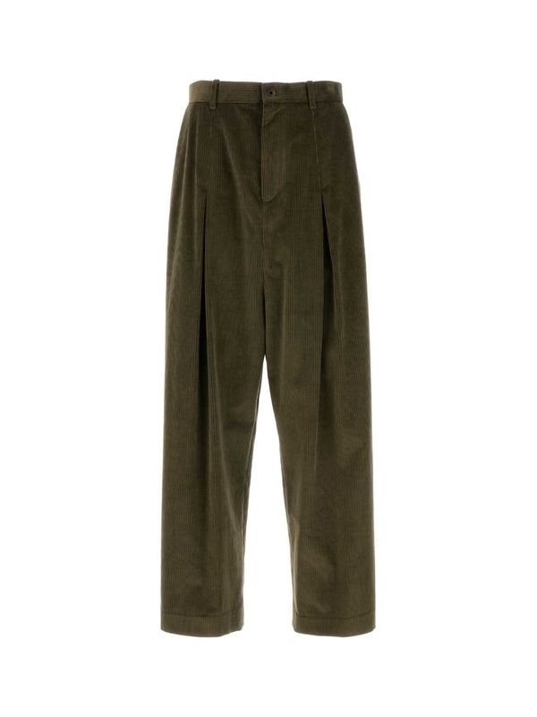 Pleated Corduroy Cotton Pants