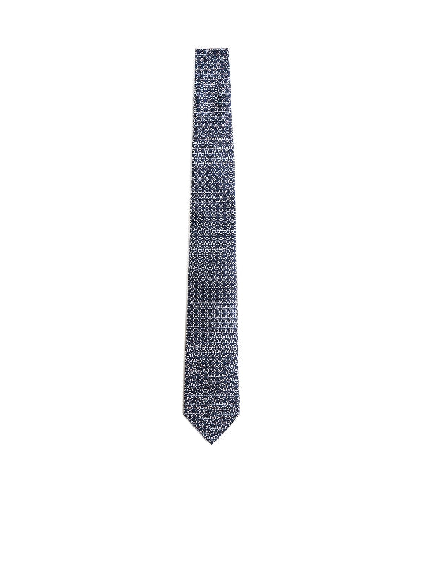 Gancini Printing Silk Tie