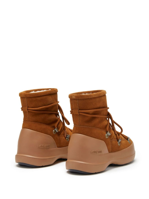 Logo Suede Lace Up Boots