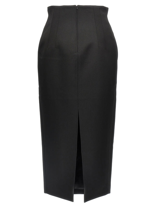 Rhw Back Slit
  Midi Skirt