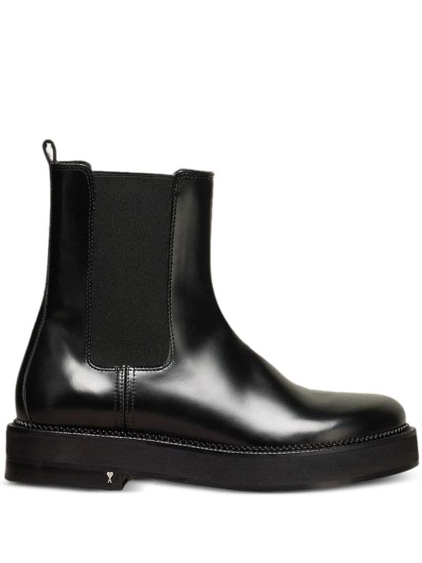 Black Leather Chelsea Boots