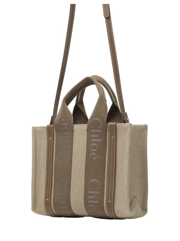 Woody Logo Strap Small Tote Bag