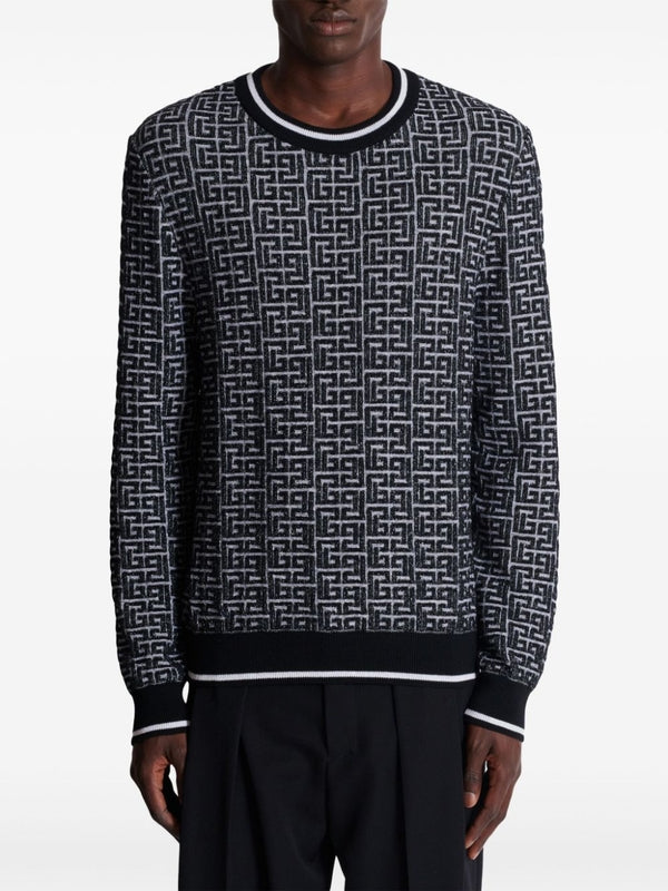 All-Over Logo Jacquard Wool Knit