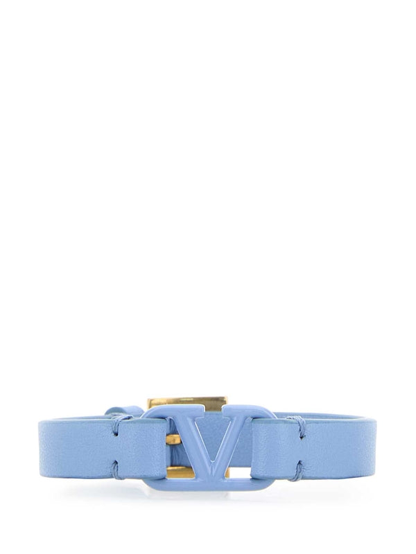 V Logo Decoration Leather Bracelet