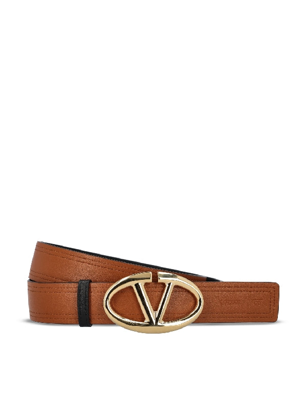 V Logo Reversible Calfskin Belt